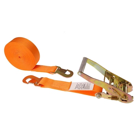 Us Cargo Control 2" x 27' Orange Ratchet Strap w/ Flat Snap Hooks 5027FSH-OR